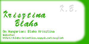 krisztina blaho business card